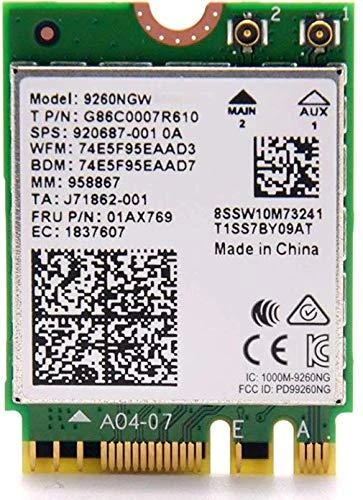 Intel 9260.NGWG tinklo plokštė WLAN / Bluetooth 1730 Mbit/ai Vidinis