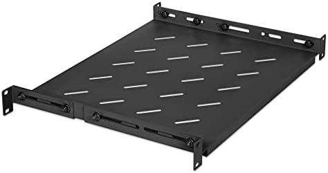 INTELLINET 19" su kintamomis bėgeliais fiksuotam tvirtinimui 1U, 350-550 mm Gylis, Juodas, 714082
