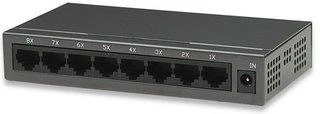 Šakotuvas „Intellinet 523318“ komutatorius 8x RJ45 10/100Mbps, metalinis, su jungtimi