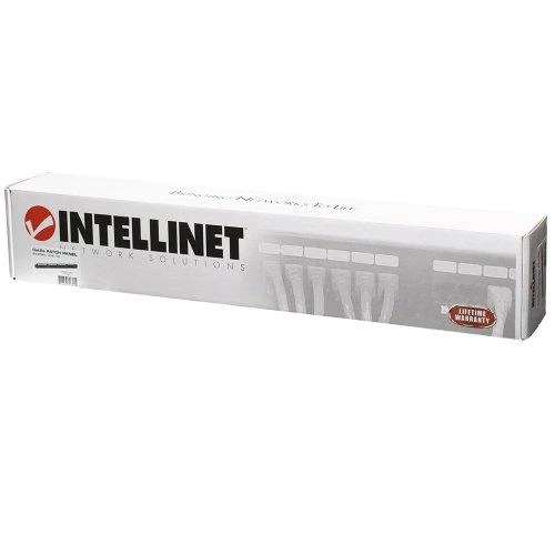 Intracom INTELLINET Cat5e Patch Panel 24 juntys RJ45 UTP 2U Juodas atitinka 19i rackmount standartą