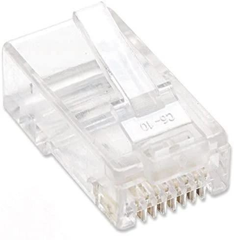 Intracom INTELLINET 100-Pack Cat5e RJ45 Kištukai UTP 2 šakų suvytam laidui 15 Mi auksiniu dengti kontaktai Tinka apvaliam kabeliui