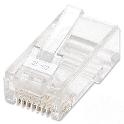 Intracom INTELLINET 100-Pack Cat5e RJ45 Kištukai UTP 2 šakų suvytam laidui 15 Mi auksiniu dengti kontaktai Tinka apvaliam kabeliui