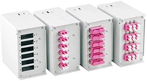 Efb Elektronik EFB 53705.3v2b Priekinis skydelis DIN bėgelio paskirstymo dėžutei 53705.1v3, 6x SC Simp/LC Dupl