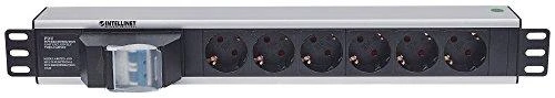 Intellinet 711432 Maitinimo juosta 19" 1,5U, 6x Schuko, su jungiklis, kabelis 1,6m