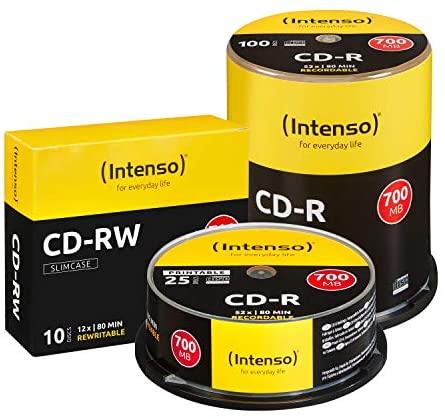 INTENSO 1801124 CD-R Intenso pyrago dėžutė 25 700 MB 52x, galima spausdinti – visas veidas