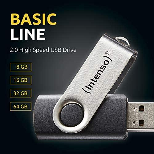 STICK 32GB USB 2.0 Intenso Basic Line juoda/sidabrinė