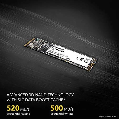 Intenso SSD SATA III Top 128 GB, SSD sąsaja SATA, Rašymo greitis 500 MB/s, Skaitymo greitis 520 MB/s
