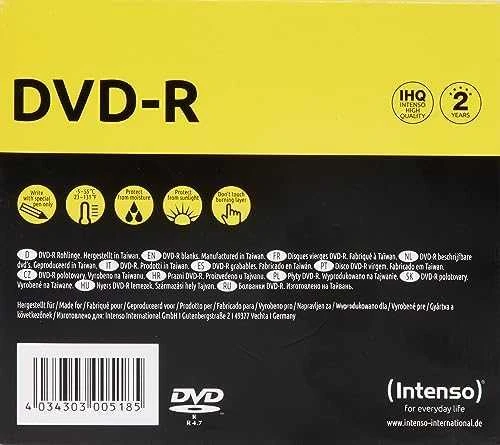 1x10 Intenso DVD-R 4,7GB 16x greitis, plonas dėklas