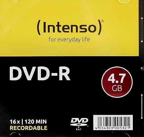 1x10 Intenso DVD-R 4,7GB 16x greitis, plonas dėklas