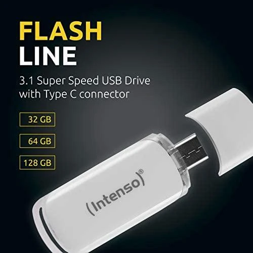 Intenso „Intense FLASH LINE“ 32 GB, USB atmintinė – plokščia, USB-C 3.2 Gen 1
