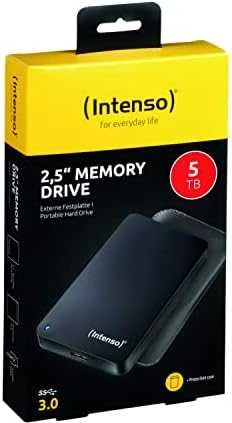 „Intenso“ 2,5 colio išorinis kietasis diskas 5 TB, išorinė kaitlentė (juodas, „micro-USB-B 3.2 Gen 1“ (5 Gbit/s)) (6023513)