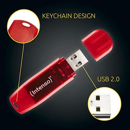 USB atmintinė 128GB USB 2.0 Intenso 3502491 Rainbow Line Raudona
