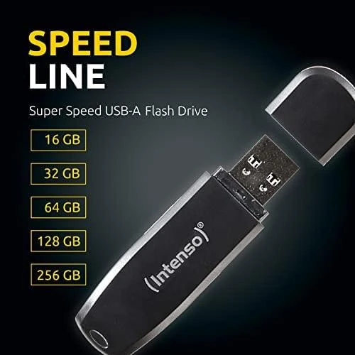 USB atmintinė 128GB USB 3.0 Intenso 3533491 Speed Line Juodas