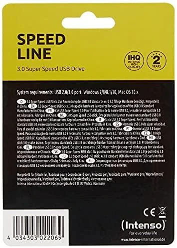 USB atmintinė 128GB USB 3.0 Intenso 3533491 Speed Line Juodas