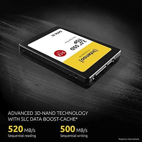 Intenso SSD TOP 1TB SATA3, 520/490MBs, Atsparus smūgiams, Mažos galios