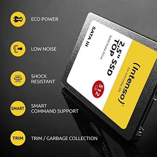 SSD Intenso Top 256 GB SATA3, 520/400 MB, Atsparus smūgiams, Mažos galios