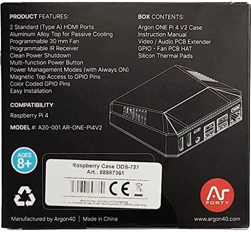 Raspberry Pi Inter-Tech ODS-727 dėžutės techninė informacija
