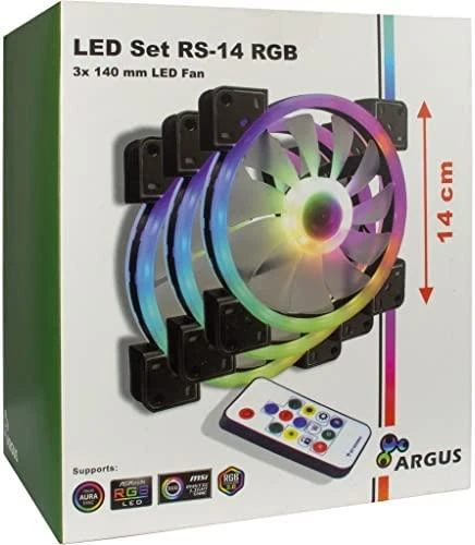 Inter-Tech Argus RS-14 RGB 140mm (3 vnt.)