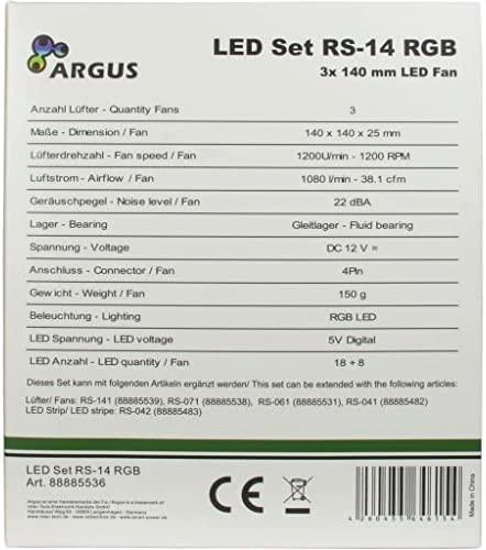 Inter-Tech Argus RS-14 RGB 140mm (3 vnt.)
