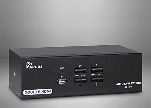 Inter-Tech KVM jungiklis AS-42HA HDMI, 4 prievadas, metalinis