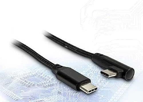 Inter-Tech Kabelis Type C auf Type C 90°, 1m juodas