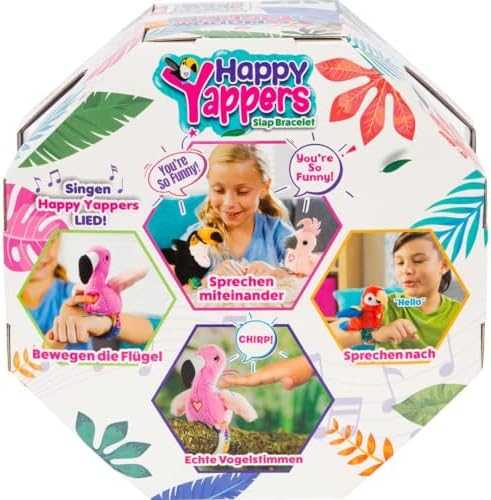 HAPPY YAPPERS interaktyvus pliušinis paukštis - Raudonoji Ara