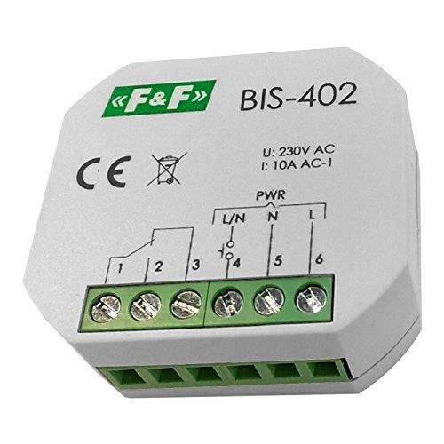 F&F Impulsinė relė 230V 16A, montuojama į giluminę dėžę - BIS-402