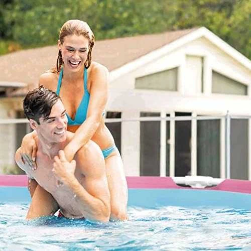 Vaikiškas apvalus baseinas su rėmais 244x76 cm rožinės spalvos INTEX 28290