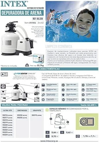 Baseino filtro smėlio siurblys 12 000 L/h INTEX 26652