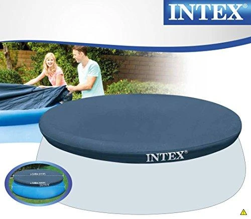 Intex apsauginis baseino tentas su montavimo iliustracija