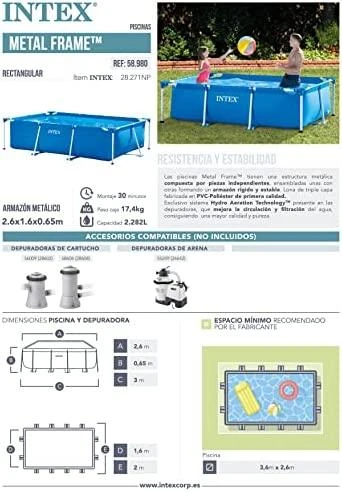 Stačiakampis sodo baseinas Intex, 2.6x1.6m