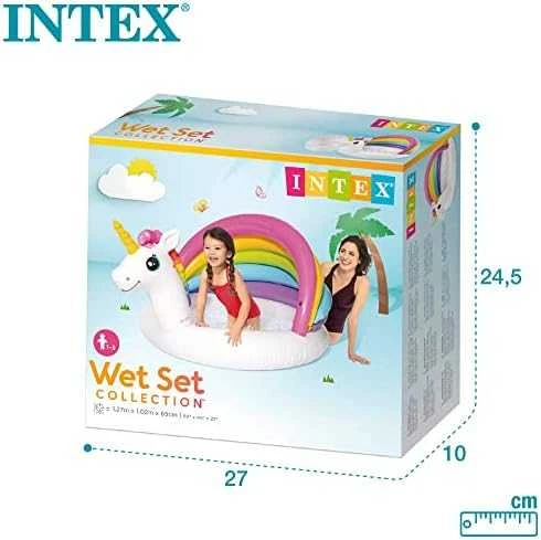 Intex Baby Pool Unicorn Baltas / Spalvotas, Amžius 1-3, 127 x 102 x 69 cm