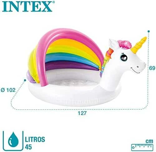 Intex Baby Pool Unicorn Baltas / Spalvotas, Amžius 1-3, 127 x 102 x 69 cm