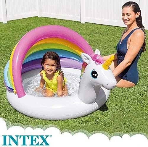 Intex Baby Pool Unicorn Baltas / Spalvotas, Amžius 1-3, 127 x 102 x 69 cm