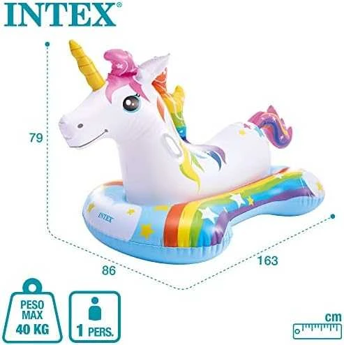 Intex Unicorn Ride-on Pripučiamas plaustas, 163x86cm