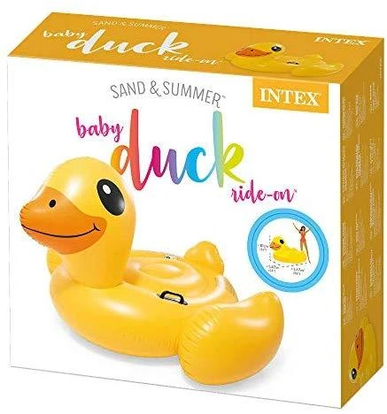 Pripučiamas žaislas INTEX Mega Yellow Duck Island, 147x147x81cm geltonas 57556NP