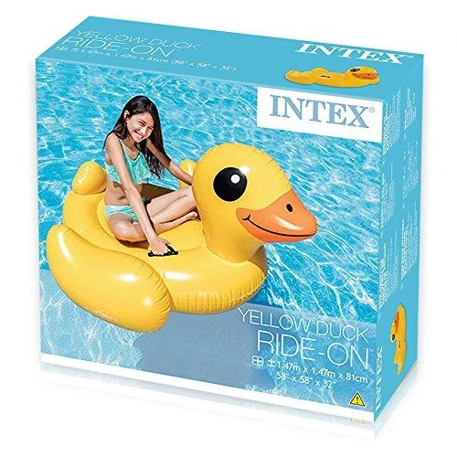 Pripučiamas žaislas INTEX Mega Yellow Duck Island, 147x147x81cm geltonas 57556NP