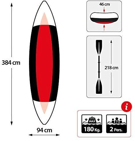 Pripučiama Baidarė (dvivietė) INTEX Excursion Pro K2, Kayak 384x94x46cm