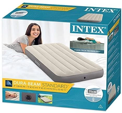 Pripučiamas čiužinys INTEX DURA-BEAM Deluxe Vienvietis (pilnas) 137x191x25cm 64102