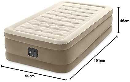 Pripučiamas čiužinys INTEX Twin Ultra Plush su integruota elektrine pompa, 99×191×46 cm