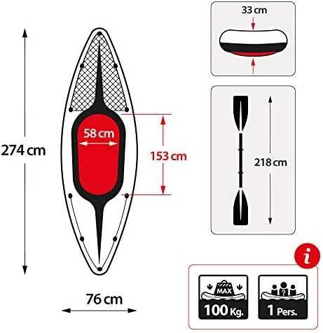 Oars Intex Challenger K1 Kayak, Žalias