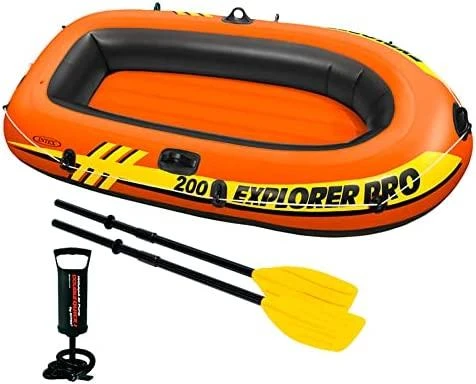 Oars Intex Explorer Pro 300 komplektas pripučiama valtis su irklais ir siurbliu Raudona/Geltona