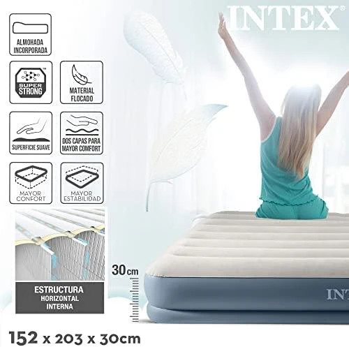Pripučiamas čiužinys 203x152 cm su pompa dviem asmenims Intex 64118ND