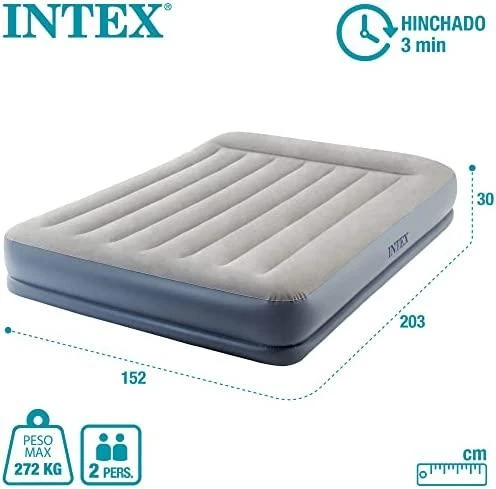 Pripučiamas čiužinys 203x152 cm su pompa dviem asmenims Intex 64118ND