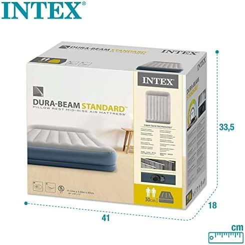 Pripučiamas čiužinys 203x152 cm su pompa dviem asmenims Intex 64118ND