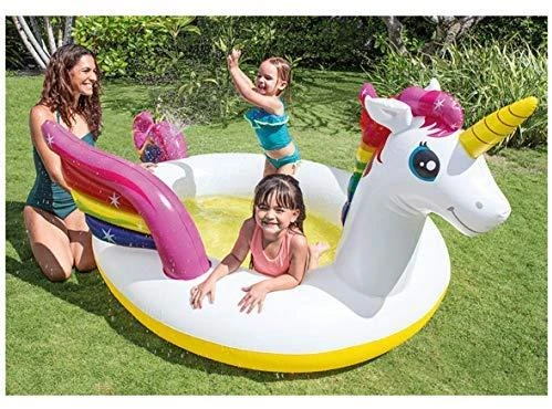 Amo Toys Pripučiamas baseinas INTEX MYSTIC UNICORN, 272x193x104cm, purškia vandenį 57441NP