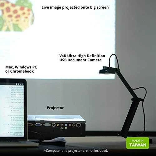 IPEVO V4K PRO dokumentų kamera Pilka USB 2.0