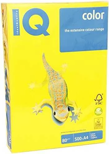 Iq Color Spalvotas biuro popierius IQ, A4, 80g, SY40, saulės geltonos spalvos, 500 lapų