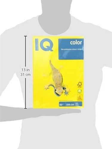 Iq Color Spalvotas biuro popierius IQ, A4, 80g, SY40, saulės geltonos spalvos, 500 lapų