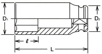 3/4" ilga šešiakampė smūginė galvutė KOKEN 33 mm
